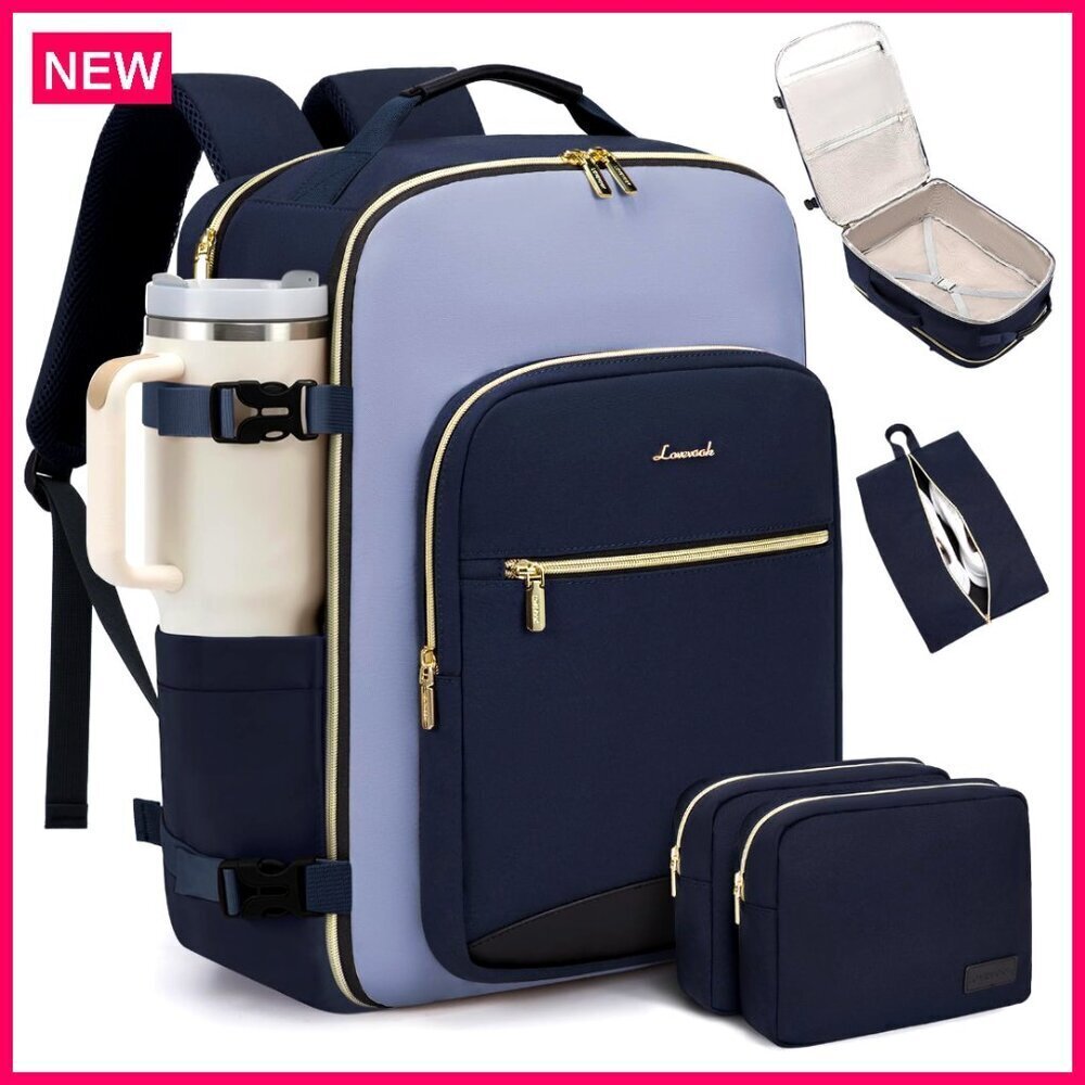 40L Travel Backpack with Laptop Compartment, Packing Cubes, Airline Approved